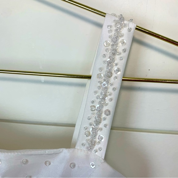 Isobella & Chloe Flower Girl or First 1st Communion Dress White Beaded Size 10 - Picture 6 of 11